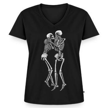 Ashes to Dust - T-shirt encolure en V Premium bio Femme - noir - Devant - AI Model Female 172 light (172cm)