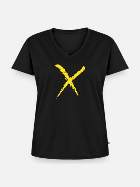 X - Frauen Premium Bio T-Shirt mit V-Ausschnitt - Schwarz