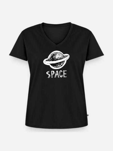Space . Shuttle . Universe - Frauen Premium Bio T-Shirt mit V-Ausschnitt - Schwarz
