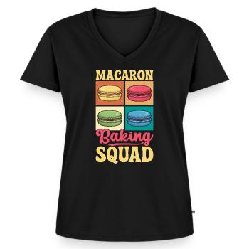 Macaron French Desserts - Women's Premium Organic V-neck T-shirt - black - Front - AI Model Female 172 light (172cm)