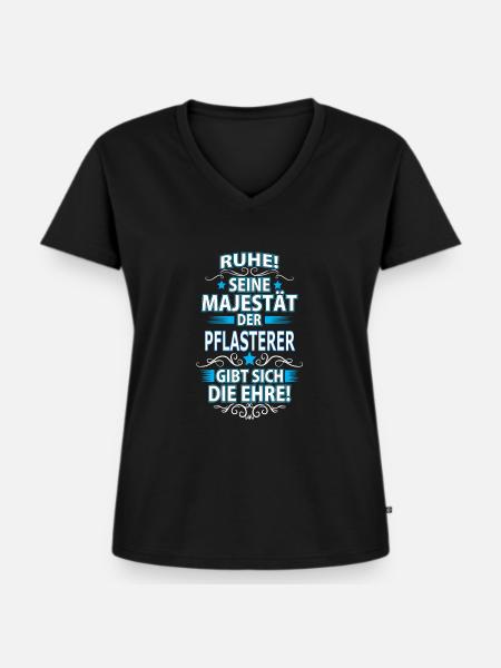 PFLASTERER - Frauen Premium Bio T-Shirt mit V-Ausschnitt - Schwarz