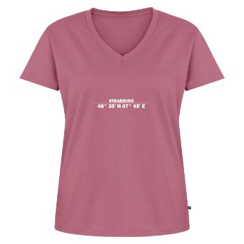 Strasbourg coordinates - Women's Premium Organic V-neck T-shirt - mauve - Front - AI Model Female 172 dark (172cm)
