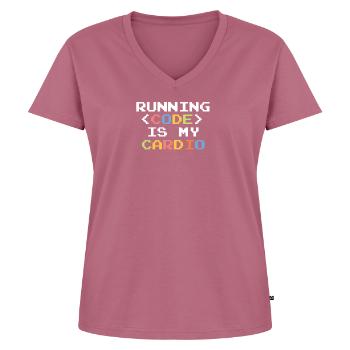 Programmierer Cardio Sport Geschenkidee - Frauen Premium Bio T-Shirt mit V-Ausschnitt - Mauve - Vorne - AI Model Female 172 dark (172cm)