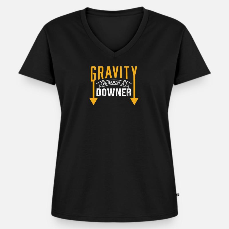 Physics Gravity - Women's Premium Organic V-neck T-shirt - black
