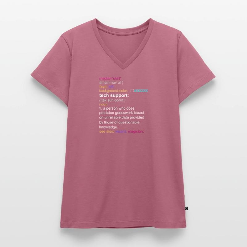 Tech support html coding gift coder T-shirt encolure en V Premium bio Femme