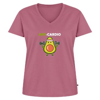 AVO Cardio Avocado Lover Poison - Women's Premium Organic V-neck T-shirt - mauve - Front - AI Model Female 172 dark (172cm)
