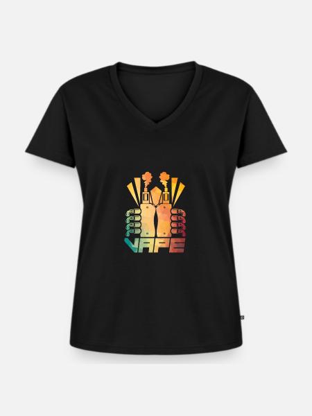 Vape Vaporizer - Frauen Premium Bio T-Shirt mit V-Ausschnitt - Schwarz