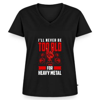 Groupe de heavy metal Rock Guitare électrique - T-shirt encolure en V Premium bio Femme - noir - Devant - AI Model Female 172 light (172cm)