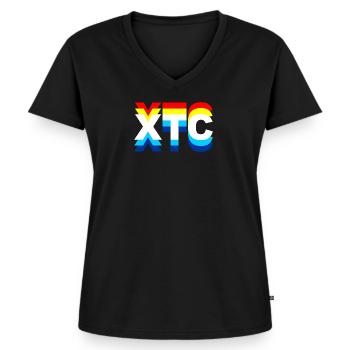 XTC, Ecstasy, Drogen - Frauen Premium Bio T-Shirt mit V-Ausschnitt - Schwarz - Vorne - AI Model Female 172 light (172cm)
