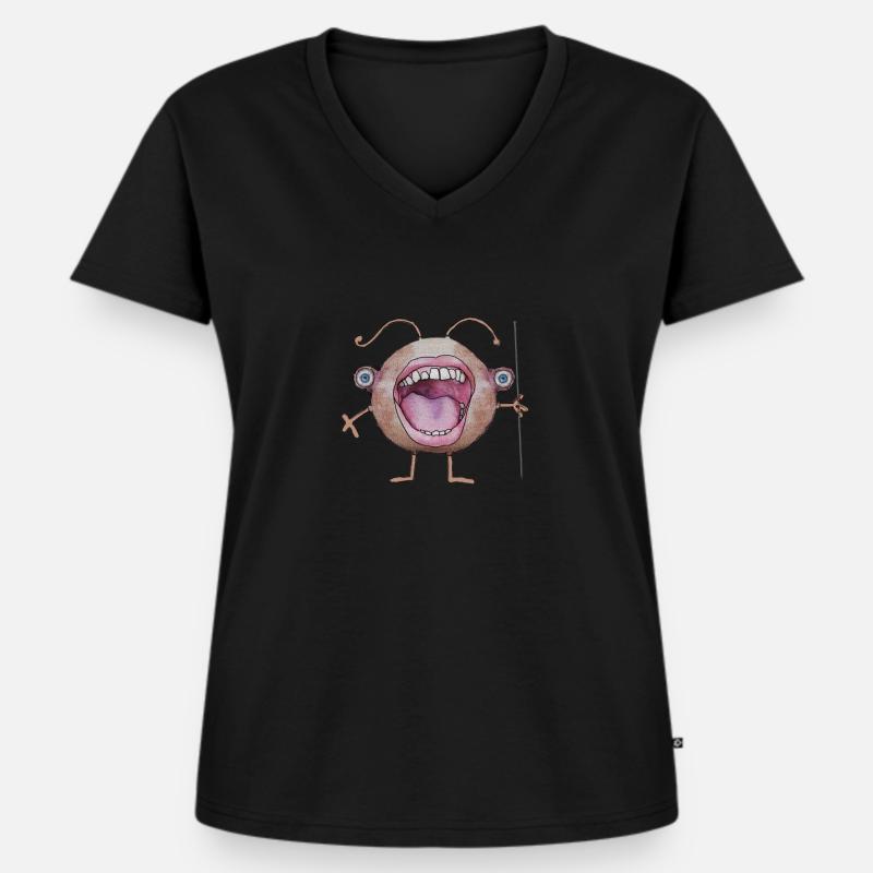 Billy Titebite - Frauen Premium Bio T-Shirt mit V-Ausschnitt - Schwarz