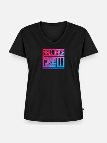 Mallorca Crew - Frauen Premium Bio T-Shirt mit V-Ausschnitt - Schwarz