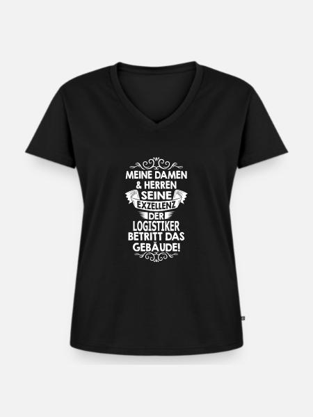 logistiker - Frauen Premium Bio T-Shirt mit V-Ausschnitt - Schwarz