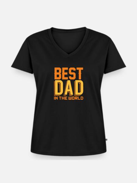 Bester Vater - Frauen Premium Bio T-Shirt mit V-Ausschnitt - Schwarz