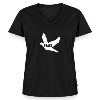Peace - T-shirt encolure en V Premium bio Femme - noir - Devant - AI Model Female 172 light (172cm)