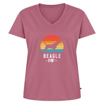 Beagle - Cadeau de chien - T-shirt encolure en V Premium bio Femme - mauve - Devant - AI Model Female 172 dark (172cm)