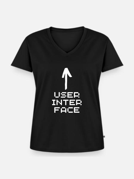 User interface white - Frauen Premium Bio T-Shirt mit V-Ausschnitt - Schwarz