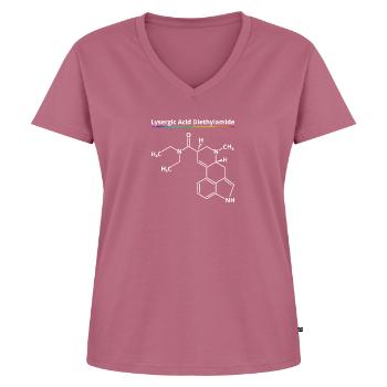 LSD Molecule Bicycle Day Acid Chemistry Drugs Drug - Women's Premium Organic V-neck T-shirt - mauve - Front - AI Model Female 172 dark (172cm)