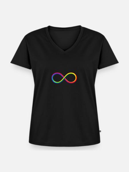 Unendlich Unendlichkeit Symbol Regenbogen LGBT - Frauen Premium Bio T-Shirt mit V-Ausschnitt - Schwarz