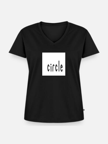 Circle Quadrat - Frauen Premium Bio T-Shirt mit V-Ausschnitt - Schwarz