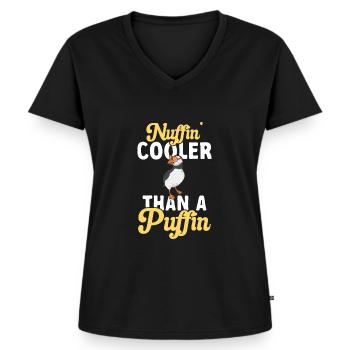 puffin puffin auke birds Lunde - Women's Premium Organic V-neck T-shirt - black - Front - AI Model Female 172 light (172cm)