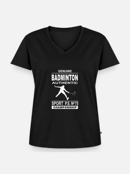 Badminton - Badmintonspieler - Frauen Premium Bio T-Shirt mit V-Ausschnitt - Schwarz