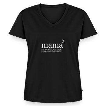 Mama hoch 3 Mama Definition Muttertag - Frauen Premium Bio T-Shirt mit V-Ausschnitt - Schwarz - Vorne - AI Model Female 172 light (172cm)
