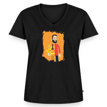 Everyday hero | Firefighter Hero Lifesaver - Women's Premium Organic V-neck T-shirt - black - Front - AI Model Female 172 light (172cm)