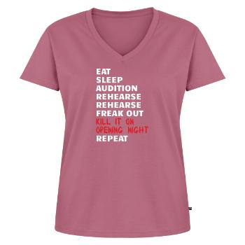 THEATER: Kill It On Opening Night - Frauen Premium Bio T-Shirt mit V-Ausschnitt - Mauve - Vorne - AI Model Female 172 dark (172cm)