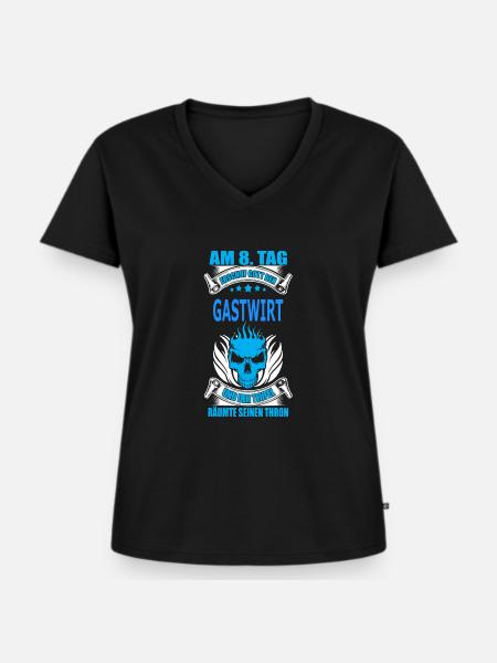 GASTWIRT - Frauen Premium Bio T-Shirt mit V-Ausschnitt - Schwarz