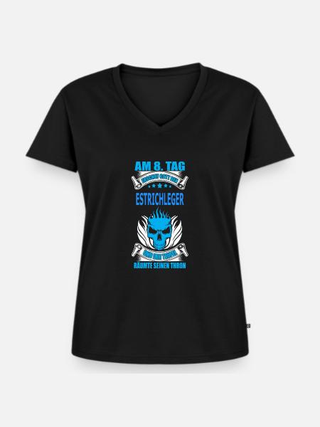 ESTRICHLEGER - Frauen Premium Bio T-Shirt mit V-Ausschnitt - Schwarz