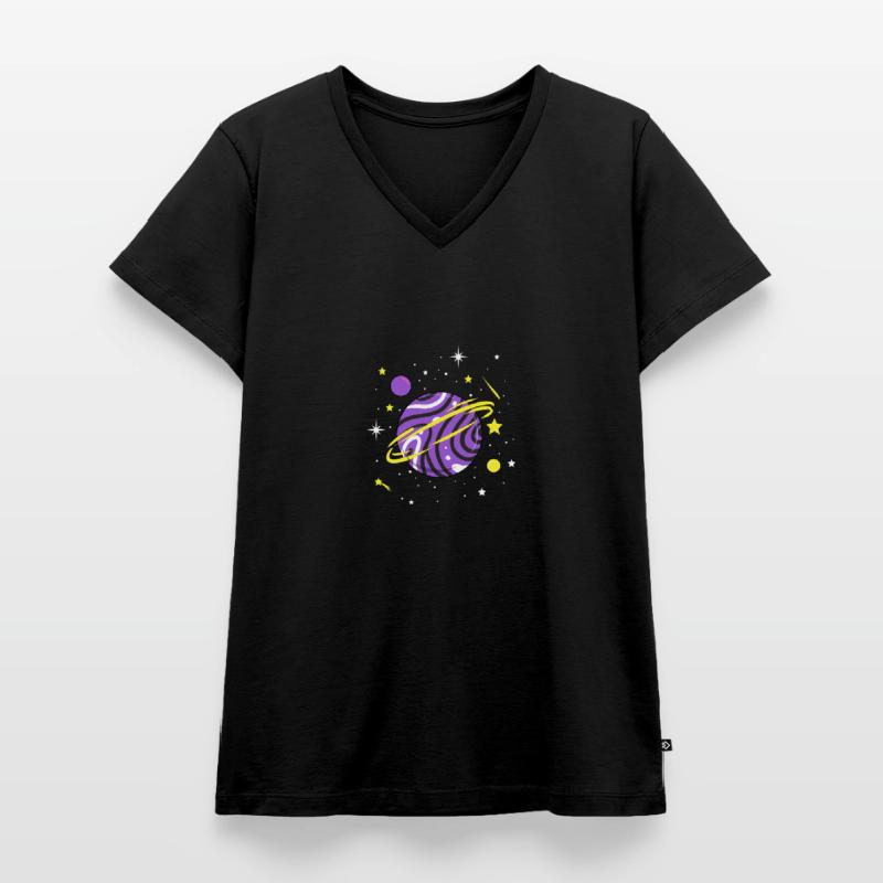 Nonbinary Space Planet Nonbinary Pride Women's Premium Organic V-neck T-shirt