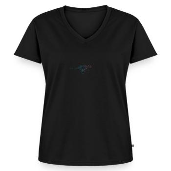 mono Linie cheetah - Frauen Premium Bio T-Shirt mit V-Ausschnitt - Schwarz - Vorne - AI Model Female 172 light (172cm)