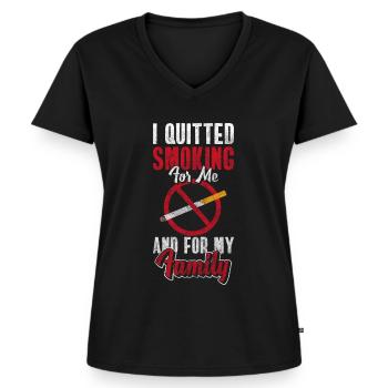 Smoking Smoking Break Consumption - Women's Premium Organic V-neck T-shirt - black - Front - AI Model Female 172 light (172cm)