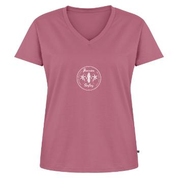 Retro Jamaica Beach Vacation Souvenir Surfing Fan - Women's Premium Organic V-neck T-shirt - mauve - Front - AI Model Female 172 dark (172cm)