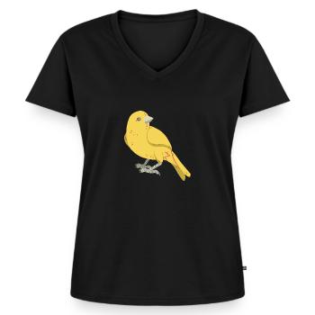 Canary - Women's Premium Organic V-neck T-shirt - black - Front - AI Model Female 172 light (172cm)