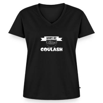 Kochbuch Suppe Ungarn Ungarische Gericht - Frauen Premium Bio T-Shirt mit V-Ausschnitt - Schwarz - Vorne - AI Model Female 172 light (172cm)