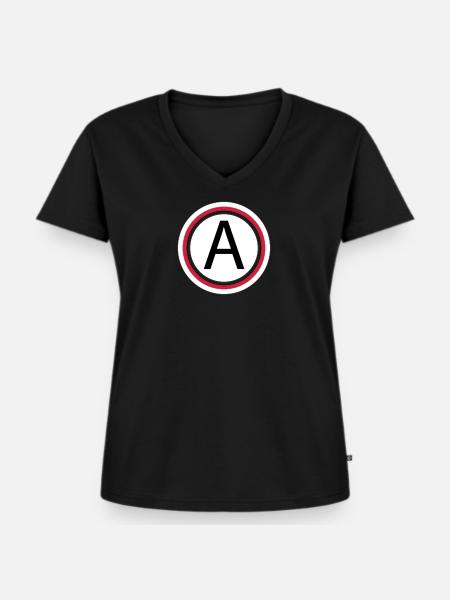 Buchstabe A - Frauen Premium Bio T-Shirt mit V-Ausschnitt - Schwarz