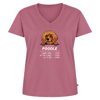 Ohne Poodle ist alles doof - Frauen Premium Bio T-Shirt mit V-Ausschnitt - Mauve - Vorne - AI Model Female 172 dark (172cm)