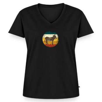 ass - Women's Premium Organic V-neck T-shirt - black - Front - AI Model Female 172 light (172cm)