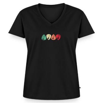 Guitariste guitariste - T-shirt encolure en V Premium bio Femme - noir - Devant - AI Model Female 172 light (172cm)