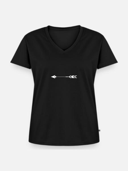 Pfeil - Frauen Premium Bio T-Shirt mit V-Ausschnitt - Schwarz