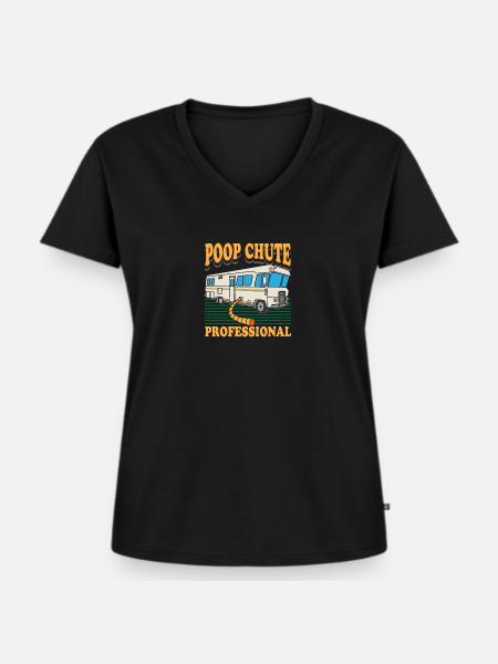 Poop Chute - Frauen Premium Bio T-Shirt mit V-Ausschnitt - Schwarz
