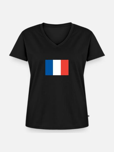 Frankreich, Flagge - Frauen Premium Bio T-Shirt mit V-Ausschnitt - Schwarz