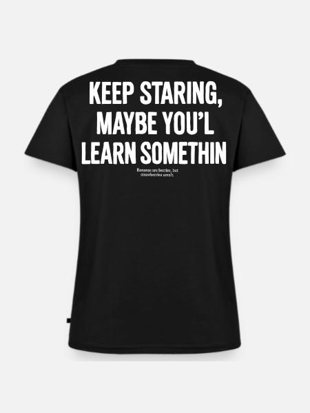 Starren Sie weiter - Frauen Premium Bio T-Shirt mit V-Ausschnitt - Schwarz