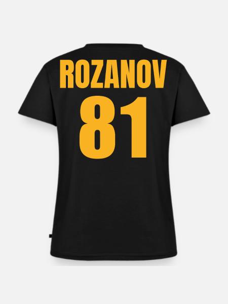 Rozanov - Frauen Premium Bio T-Shirt mit V-Ausschnitt - Schwarz