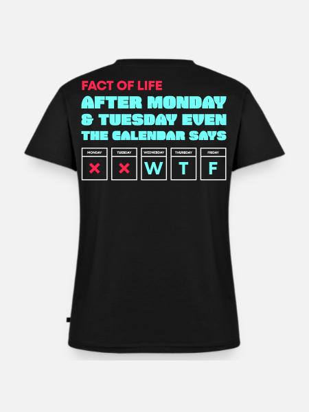 Der Kalender sagt: WTF - Frauen Premium Bio T-Shirt mit V-Ausschnitt - Schwarz