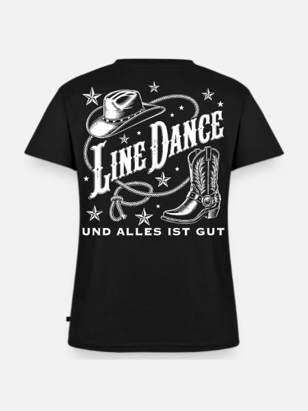 Line Dance Western Flair - Frauen Premium Bio T-Shirt mit V-Ausschnitt - Schwarz