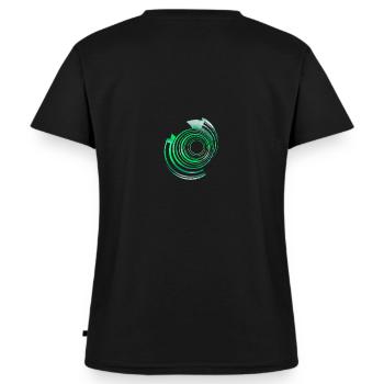Spiral Escape green Fractal Art Mandelbrot - Women's Premium Organic V-neck T-shirt - black - Back - AI Model Female 172 light (172cm)