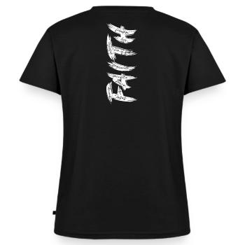 GLAUBE - Versteckte Worte Christliches Design - Frauen Premium Bio T-Shirt mit V-Ausschnitt - Schwarz - Hinten - AI Model Female 172 light (172cm)