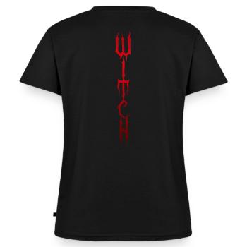 Hexe Zauberin - Frauen Premium Bio T-Shirt mit V-Ausschnitt - Schwarz - Hinten - AI Model Female 172 light (172cm)